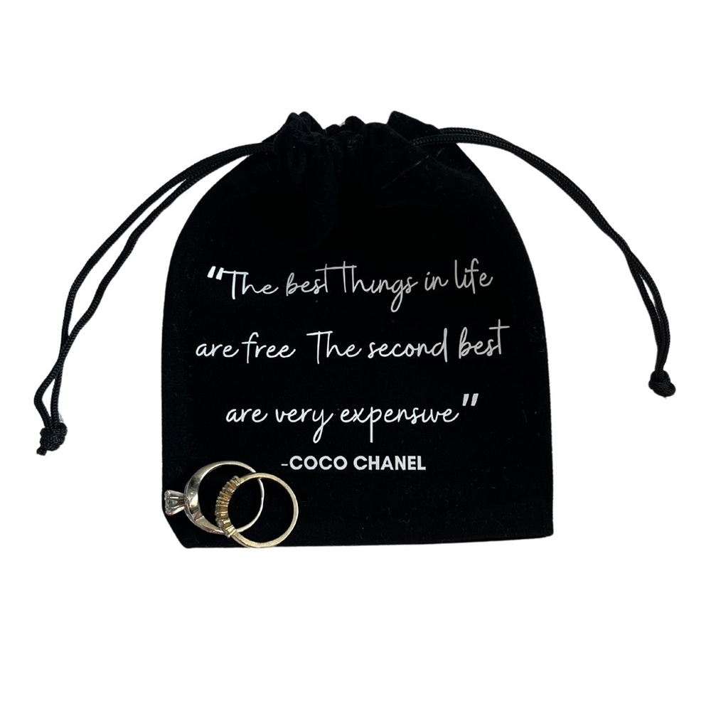 Handmade Chanel Quote Jewelry Pouch Mini Dust Bag